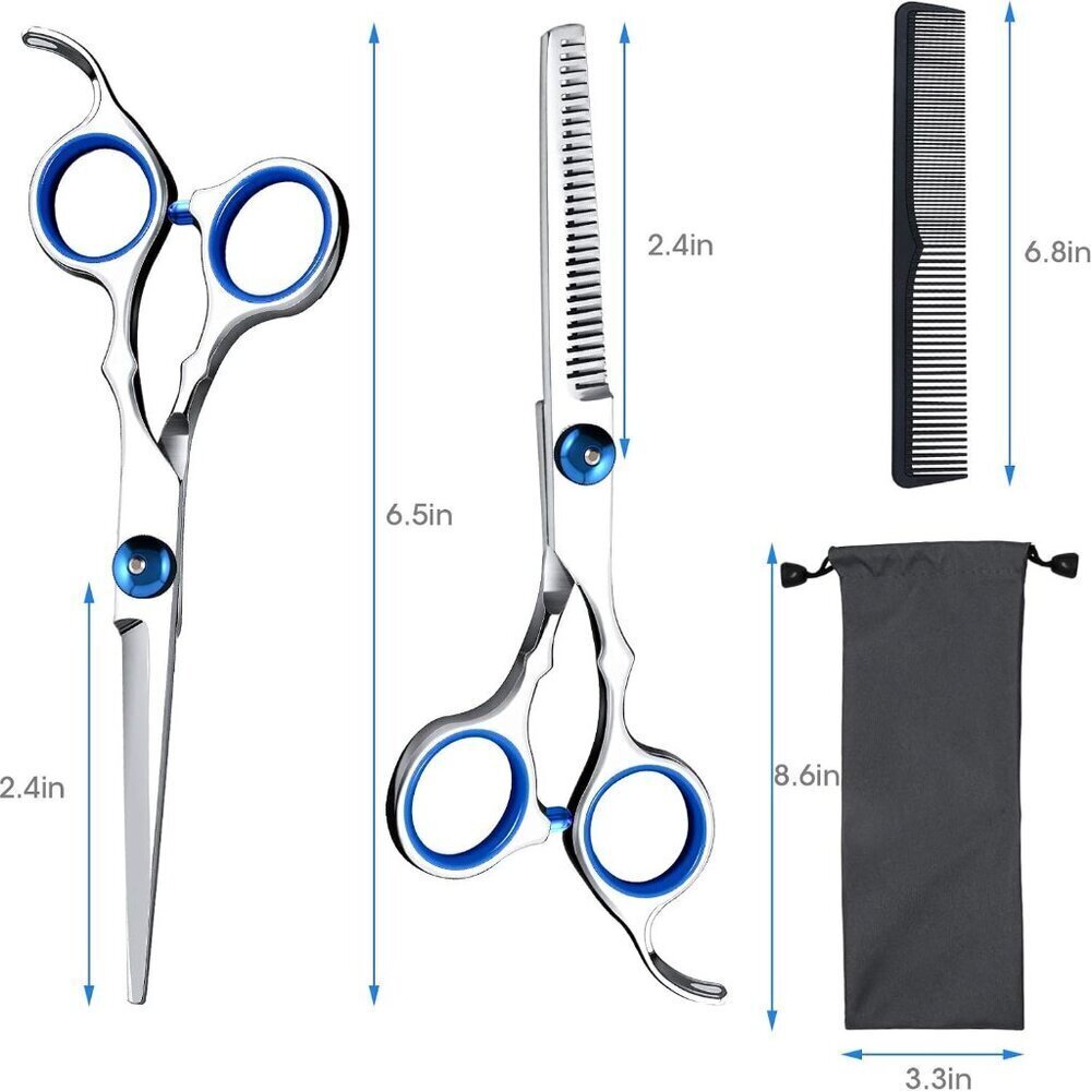 Hair Cutting Scissors Shears Set, Professional Home Haircutting Scissors Thinnin - Picture 3 of 7